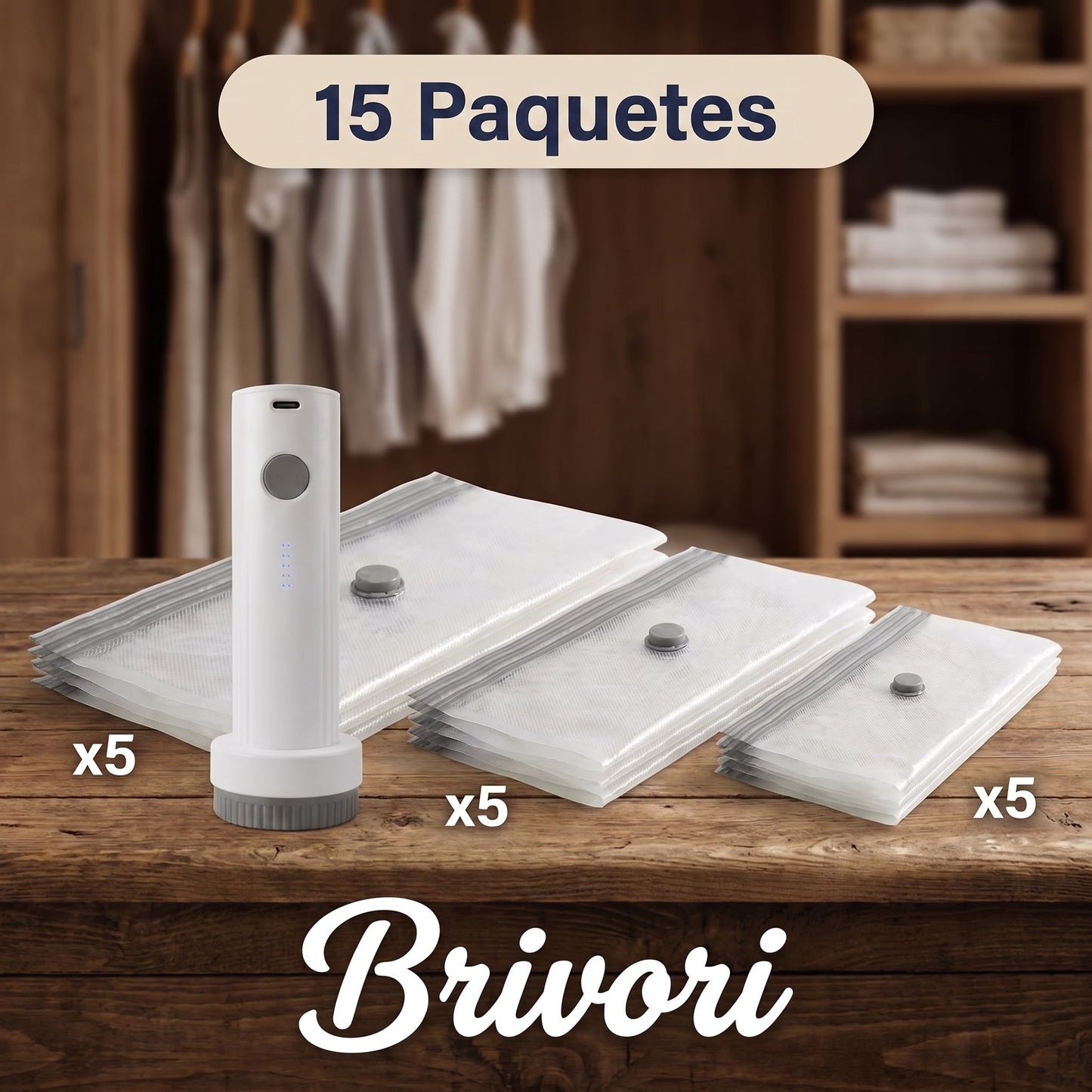 Brivori™ - Kit de Bolsas al Vacío para Viaje