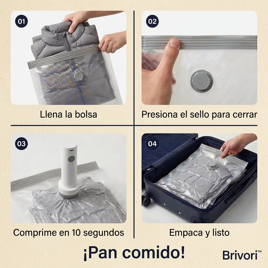 Brivori™ - Kit de Bolsas al Vacío para Viaje