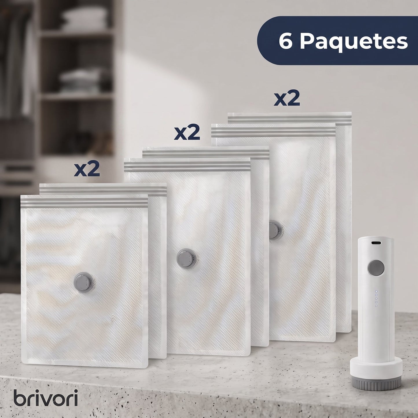 Brivori™ - Kit de Bolsas al Vacío para Viaje