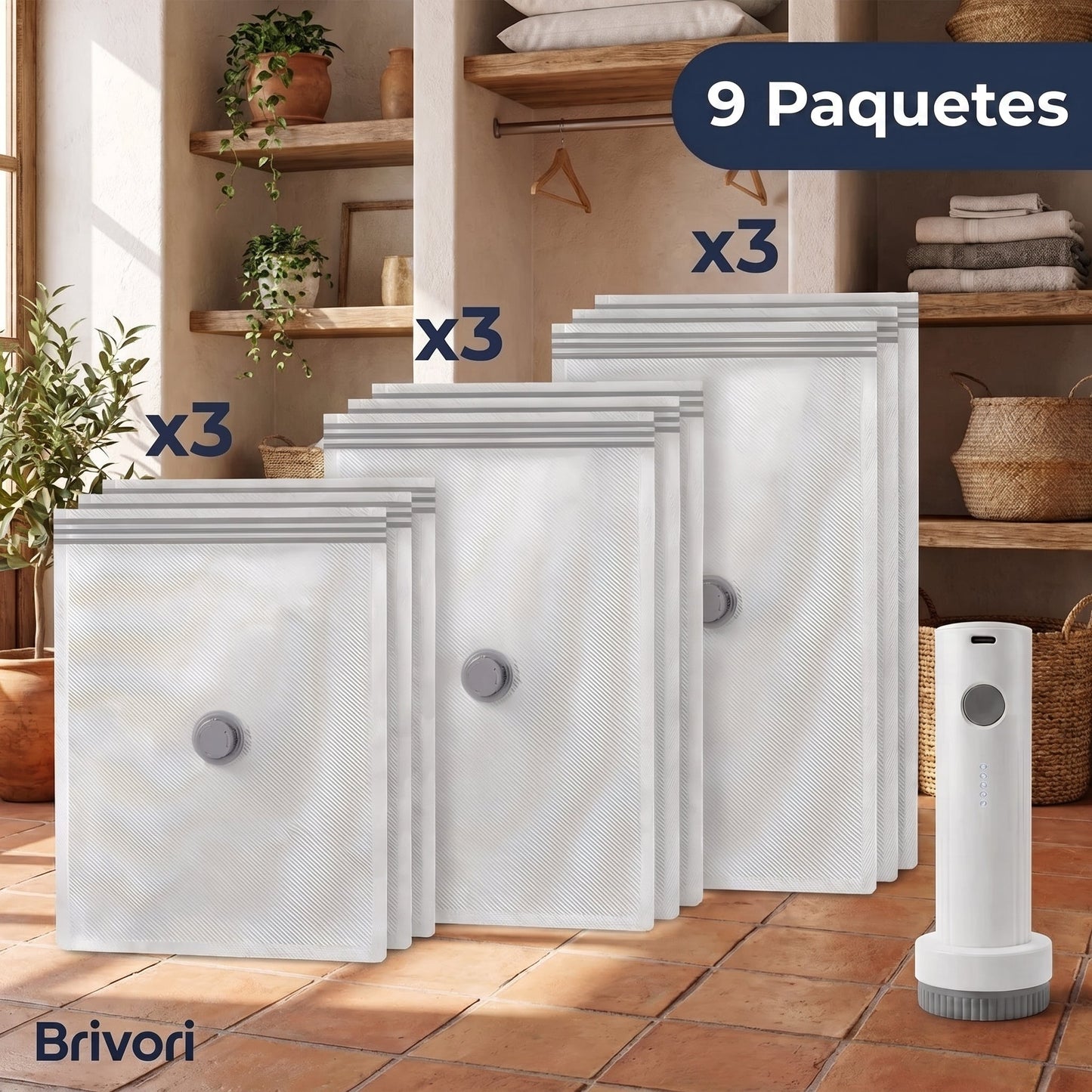 Brivori™ - Kit de Bolsas al Vacío para Viaje